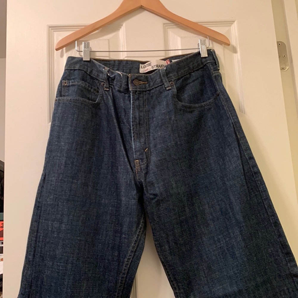 Levis Mens Jeans Size 34 x 30 Blue 569 Loose Straight Leg